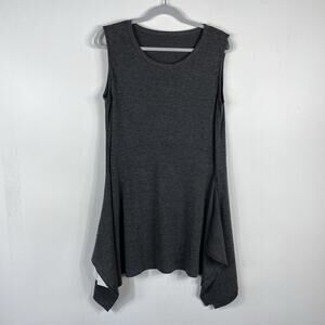 Mordenmiss Size XL Handkerchief Hem Mini Tank Dress Gray Cotton Blend